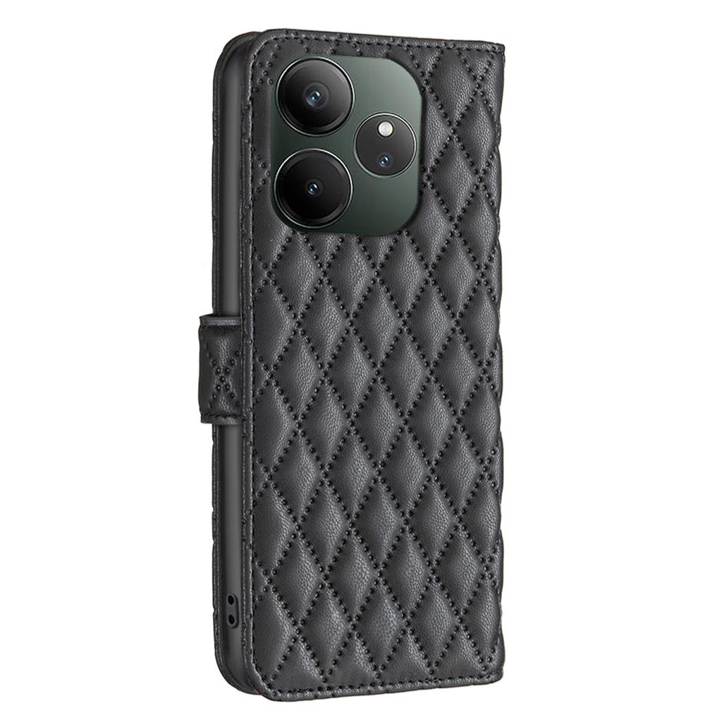 Für Realme GT 6 5G/GT 6T 5G Lederhülle Rauten-Handyhülle
