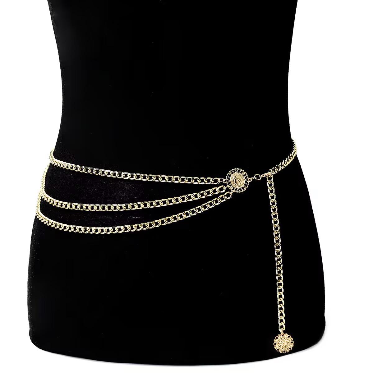 Retro Heart & Moon Star Pendant Waist Chain for Women - Fashion Jewelry