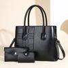 Three-piece Set, Mother and Child Bag, Splicing Striped Handbag, Versatile Shoulder Bag, Large-capacity Messenger Bag.