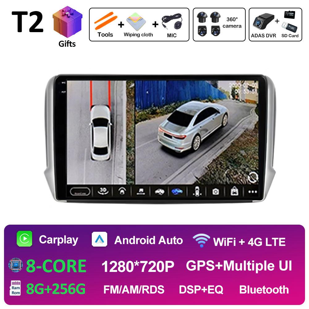 Wireless Carplay Android Intelligent System For Peugeot 2008 208 Series 2012 2013 2014 2015 - 2018 DSP Stereo GPS Navi Bluetooth