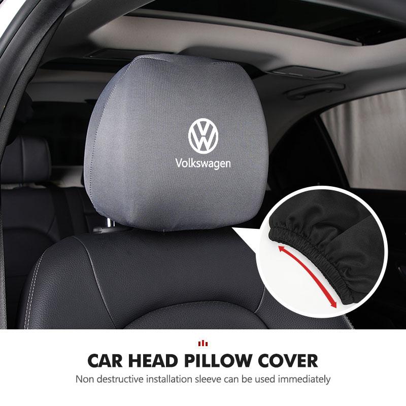 RUN1 For Volkswagen VW Car Seat Headrest Pillow Anti-Dirty Protective Cover Dustproof Scirocco Passat Polo B5 B6 B7 CC Tiguan Sharan
