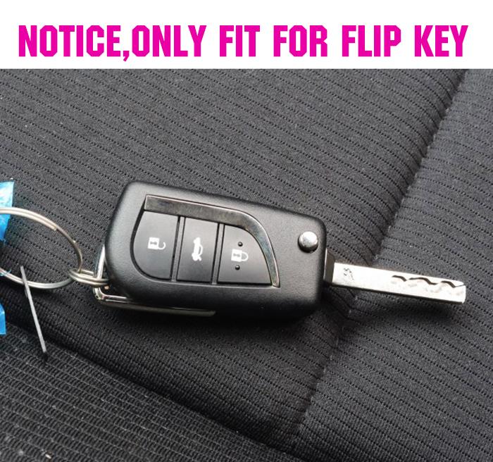 Flip 3-Tasten-Silikon-Schlüsselhülle für Toyota Corolla Hilux Avensis Prado Fortuner RAV4 Protect Cover