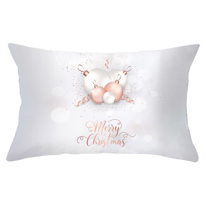 Christmas Peach Skin Printed Waist Pillowcase Simple Series Fabric Home Sofa Pillowcase