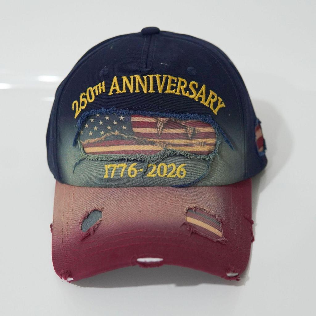250th Anniversary Vintage American Flag Denim Baseball Cap Unisex