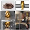Hex Screw Thread Metric Tap Drill Bits Set HSS Titanium Composite Countersink Drill Reamer Metal Tapping Chamfering Tool Kit