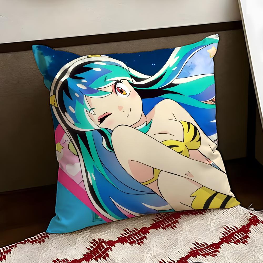 Anime UUrusei YYatsura Cushion Cover Reversible Soft Durable Pillow Cover Home  Car MultiScene Use for Daily Comfort