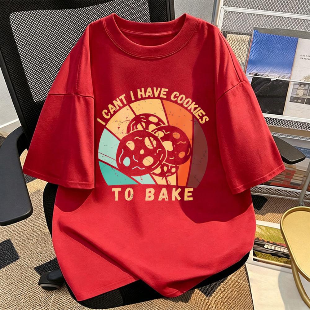 I Cant I Have Cookies To Bake Tshirt Retro Vintage Cookies To Bake Funny Food Lover Graphic Shirt Fashion Casual Cotton Tees