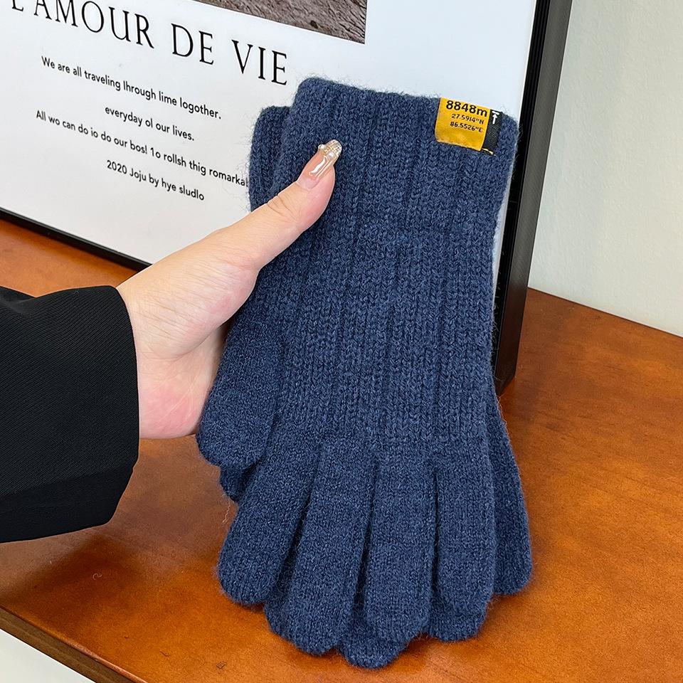 

Fashion Knitted Warm Men s Gloves one size fits all Темно-синій