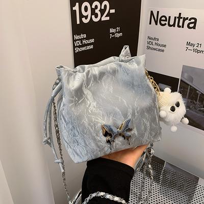 Bag Women'S Summer Beautiful Butterfly Bucket Bag High Value Foreign Style Chain Messenger Bag