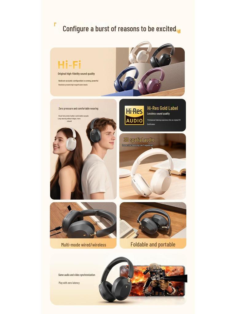 A10 Stereo Over-ear Bluetooth Headset: Foldable, Long Battery Life, with Private Model Patent