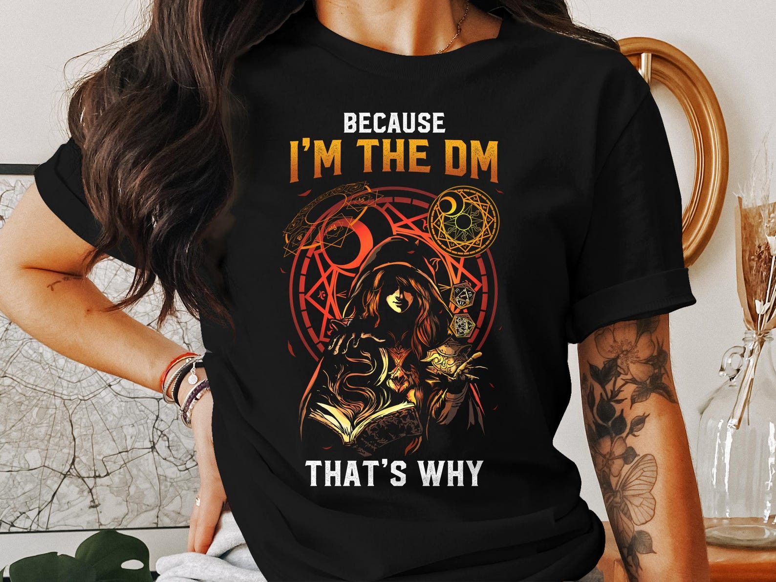 I m The DM T-Shirt, RPG Gamer Tee, Tabletop Gaming Shirt, Roleplaying Game Apparel, Dungeons Strategy Game Gift, RPG Enthusiast Tee L