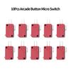 10Pcs Red 3Pins Push Button Micro Switch Replacement for Arcade Game