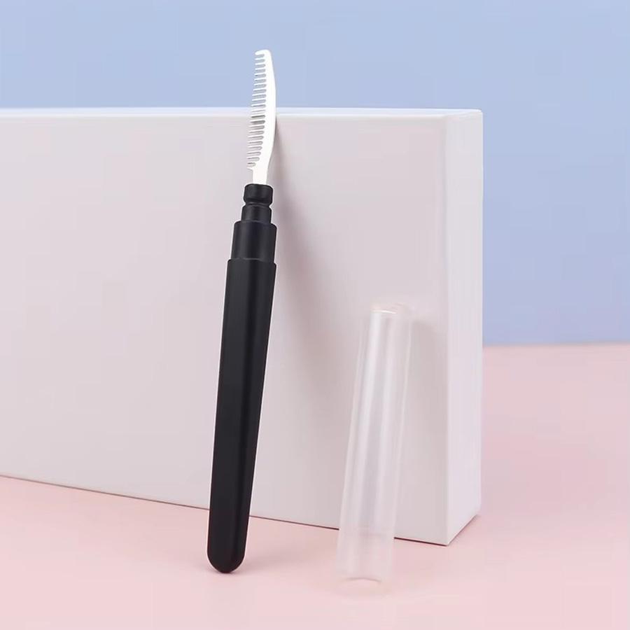 1PC Eyelash Separator Metal Teeth Stainless Eyelashs Brush Comb Eyebrow Eyelashes Extension Comb Eyelash Curler Curl Makeup Tool