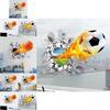 Kids Bedroom Wall Art Sticker With Fire Basketball Pattern Pvc Selfadhesive For Decor