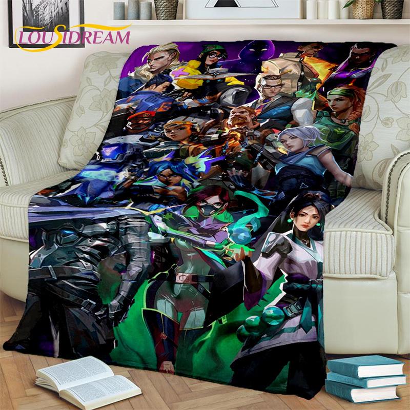 Cartoon Game VALORANT Gamer 3D Blanket,Soft Throw Blanket for Home Bedroom Bed Sofa Picnic Travel Office Rest Cover Blanket Kids
