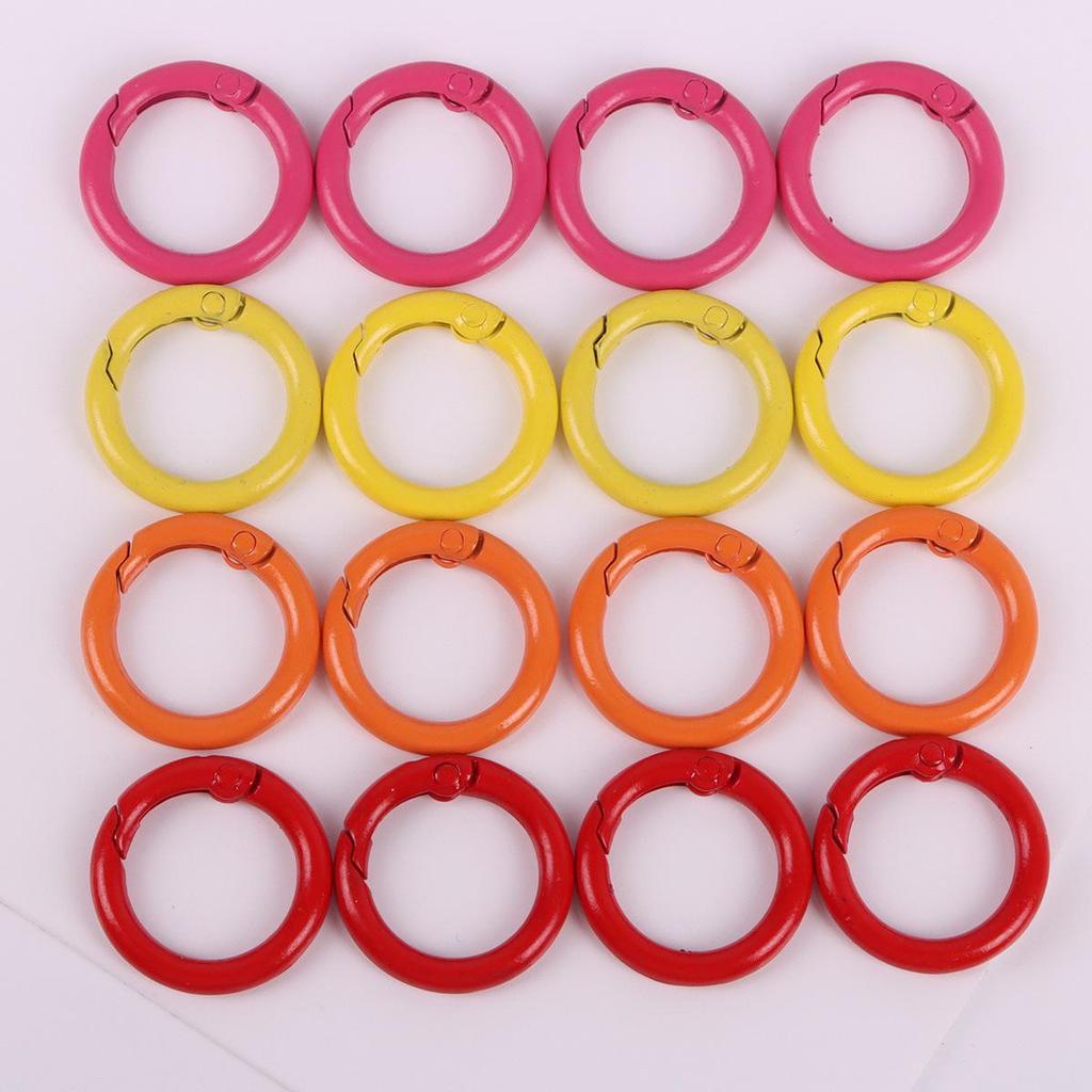 24mm Candy Color Round Metal Keychain - Handmade Spray Painted DIY Jewelry Accessory, Available In Multiple Colors