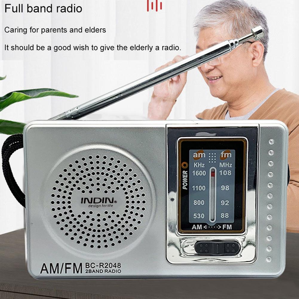 FM/AM Pocket Radio Player Telescopic Antenna Dual Band Portable Radio Battery Powered Radio with 3.5mm Jack Built-in Speaker