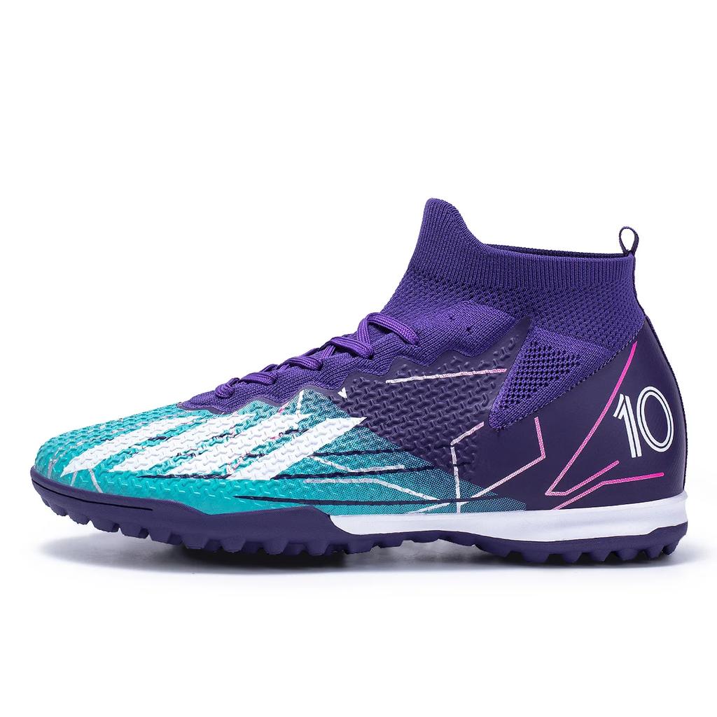 Soccer Shoes TF/FG Football Boots Men Anti-Slip Football Long Nails Kid's Comfortable Grass Field Training Ankle Soccer Sneaker