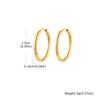 Wind stainless steel geometric large plain ring earrings plated with 18k gold simple earrings women's multi-specification 2mm, 4mm