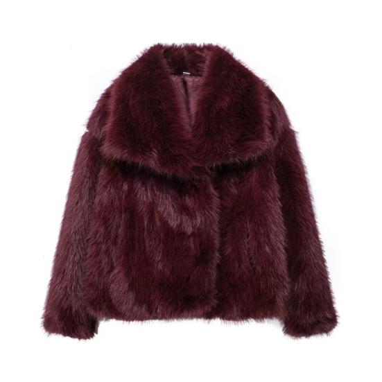 Women's Faux Fur Fuzzy Coat Casual Fluffy Long Sleeve Lapel Shaggy Jacket Winter Furry Open Front Short Coat
