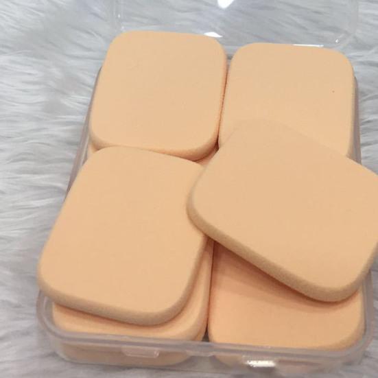Yousheng 12Pcs/Box Powder Puff Wet Dry Use Dense Hole Soft SBR Emulsion Portable Makeup Accessory Effective Boxed Loose Powder Puff for Women