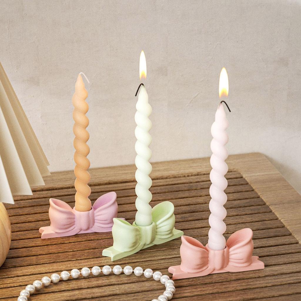 Innovative Silicone Mold Stylish Bowknot Shape Silicone Candle Holder Mold for DIY Crafting and Home Decoration