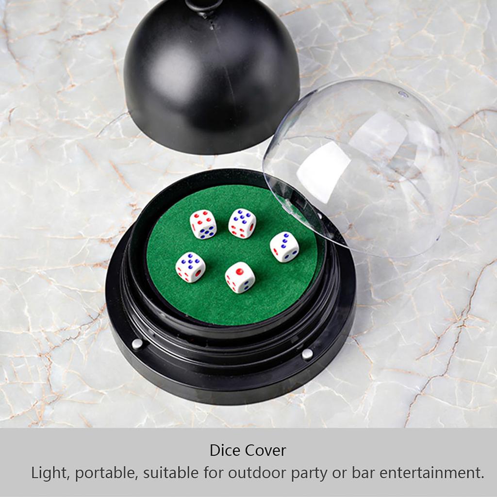 KTV Pub Bar Transparent Plastic Cover Automatic Dice Roller Cup Anti Trap Black