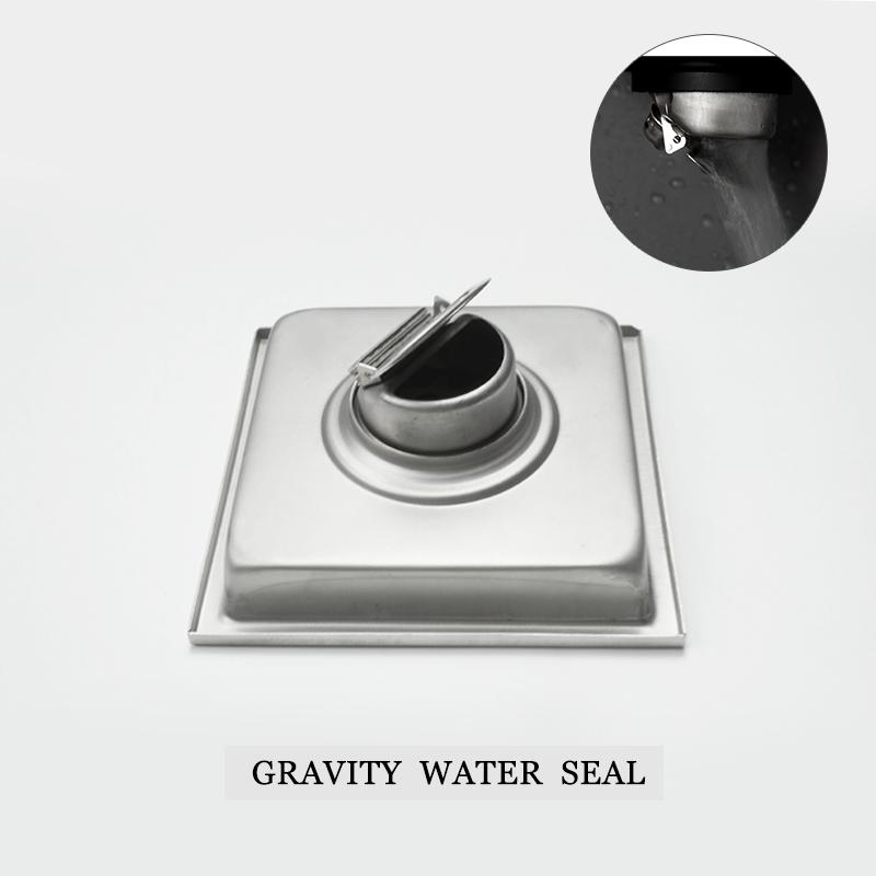 Bathroom Deodorant Shower Floor Drain Stainless Steel Square Garbage Filter Drainage Tile Embedded Invisible Floor Drain