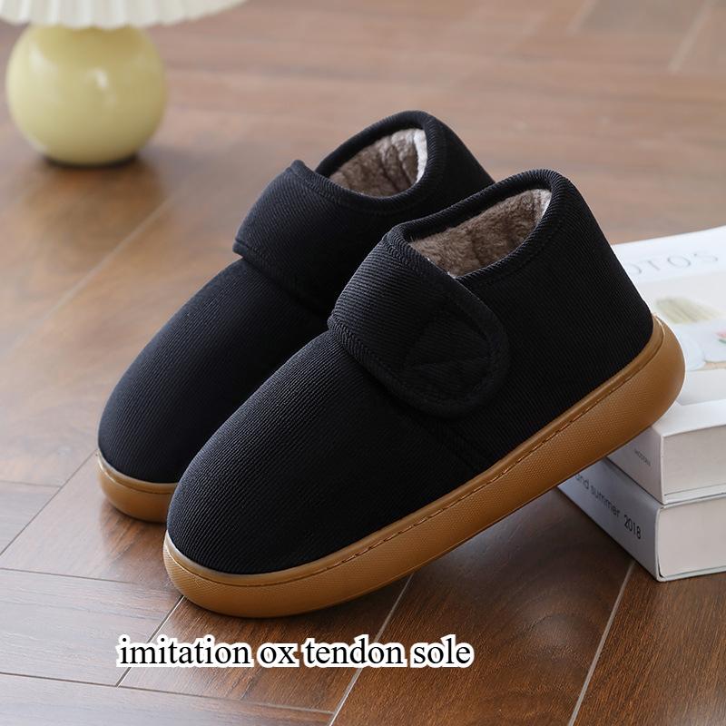 Thickening and Warm Men's Boots for Middle-aged and Elderly Men and Women, Non-slip Home Cotton Shoes Platform Boots