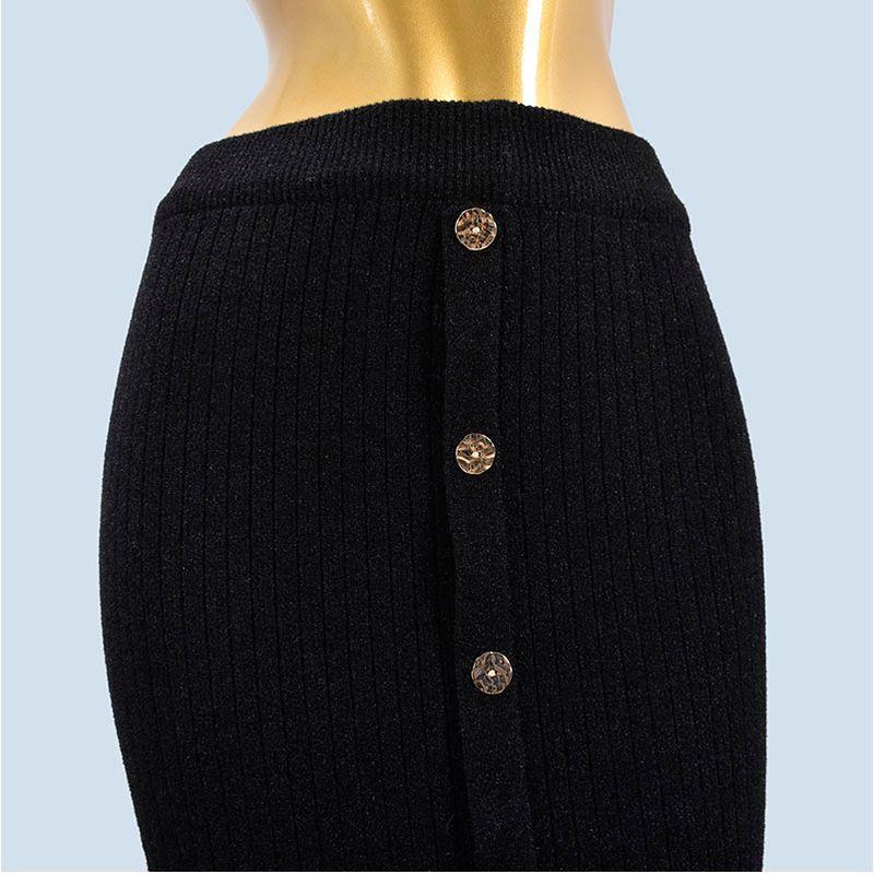 Knitting Skirt Versatile Women's Fall and Winter High Waist Slim Looking Mid Length Long Length Asymmetrical Office Lady Sheath Skirt