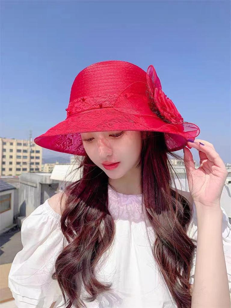 Easter Flower Sun Hat - Ultra-Lightweight, Wide Brim, Sunshade Design for Women - Perfect for Outdoor Seaside Vacations, Spring and Summer Seasons