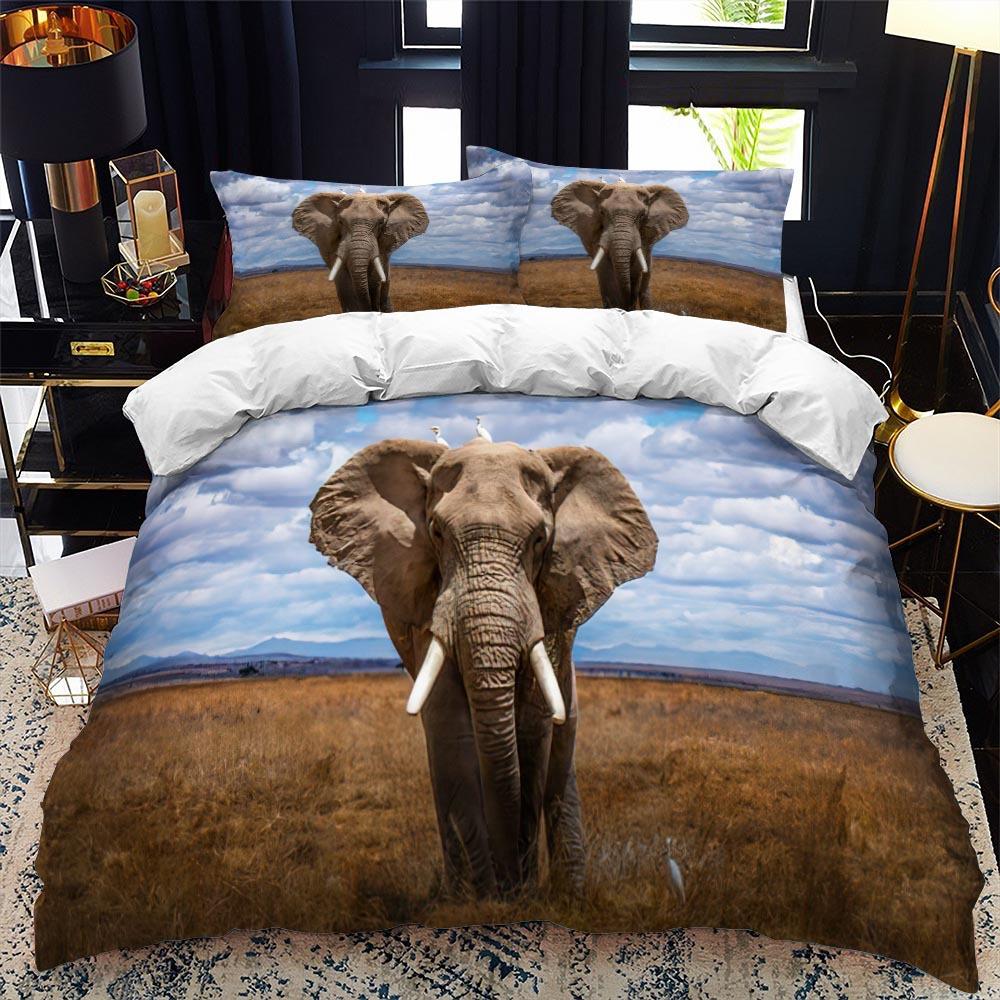 Wild Animal Theme Elephant Duvet Cover for Kids & Teens