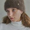 Her CABLE ANGORA BEANIE / BROWN
