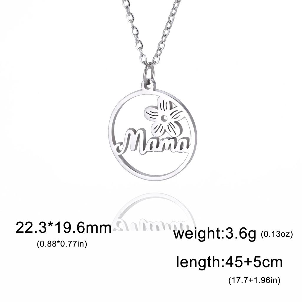 Collana con ciondolo a forma di lettera "Mama" per donna, in acciaio inossidabile, girocollo, alla moda, regalo per la festa della mamma.