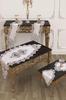 Duru Velvet Runner Set 5 Pieces For Living Room, French Lace, Wedding, Home Accessories, Cream