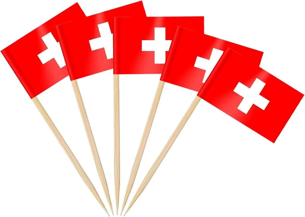 Thailand Toothpick Flags Picks, 100 Pcs Small Tiny Croatia Cupcake Toppers Stick Flags Double-sided for World Cup, National Day