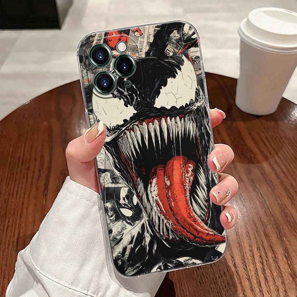 Custodia Trasparente Marvel Venom Comics Per iPhone 17 Pro Max 17E 11 12 13 14 15 16 Pro Max Plus 17 Air 16E 7 XS Copertura Morbida