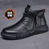 Men's Shoes Martin Boots Men's Fashion High-top Leather Boots Casual Versatile Cotton Boots British Velvet Snow Boots