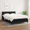 Maison Exclusive - Bed Slat Base with Mattress Black 140x200 Cm Fabric