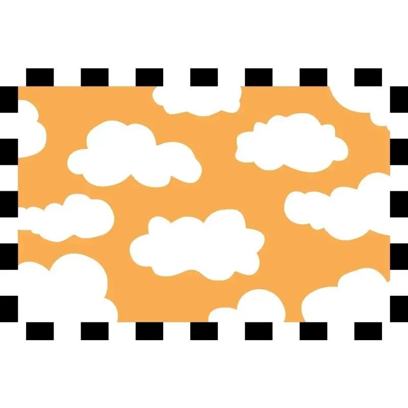 Plaid Cloud Living Room Carpet Cute Art Children Play Mat Washable Non Slip Home Bedroom Balcony Bath Rug Nersury Doormats Dec