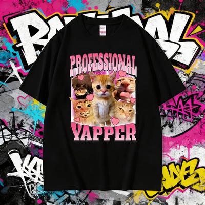 2025 Summer Professional Pussy Eater Funny Cat Lover Tee Shirt Men's T-shirt Unisex 100% Cotton Oversized Leisure T Shirts Y2k