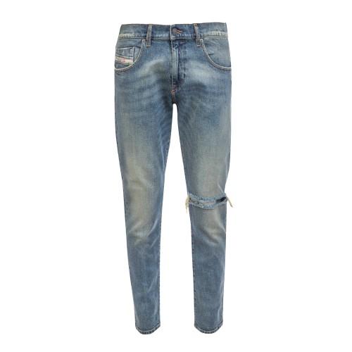 Diesel Herren 2019 D-Strukt Lederabzeichen Slim Jeans