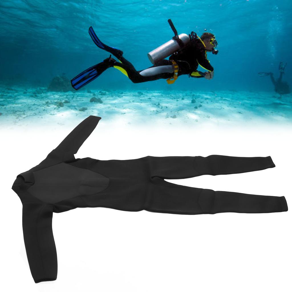 3mm Neoprene Wetsuit UV Full Body Diving Suit Sleeve Front Zip Wetsuit for Diving Snorkeling Surfing Swimming Black
