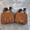 2026 New Leather Women's Bag Palm Pattern Leather D Buckle Honey Hip Curved Bottom Butt Bag, Single Shoulder Oblique Span Bag Cross-border Wholesale
