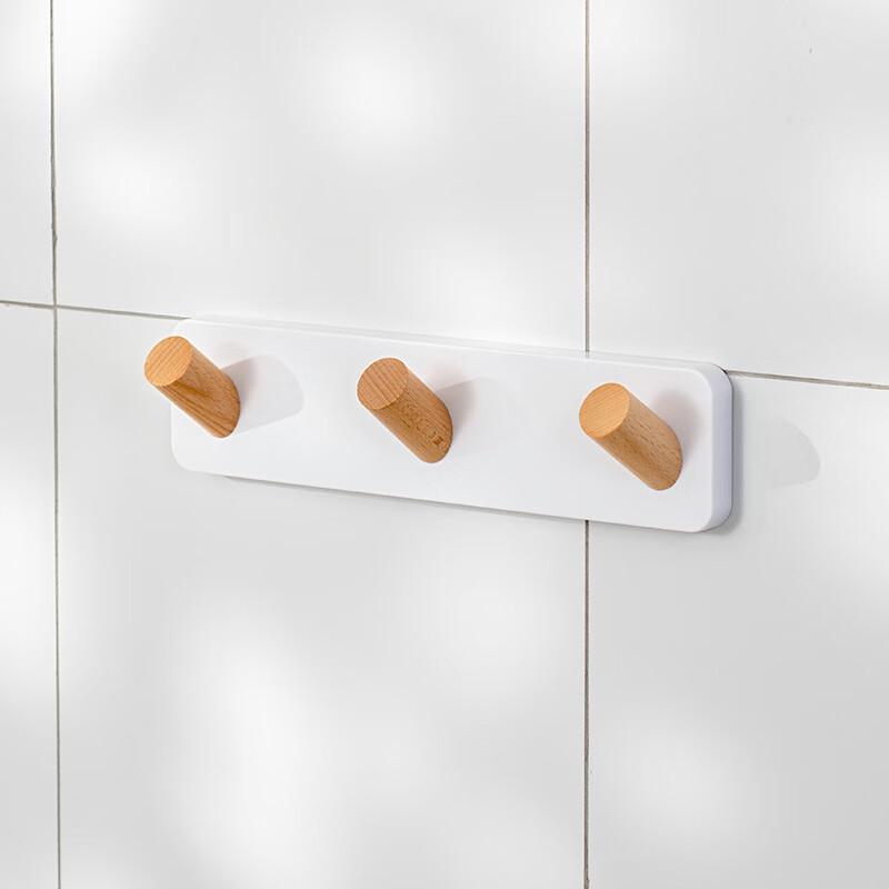 Solid Wood No-Drill Entryway Coat Rack