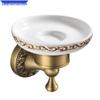 Hochwertige Keramik-Wandseifenschale mit goldener Zierleiste und wasserabführendem Design