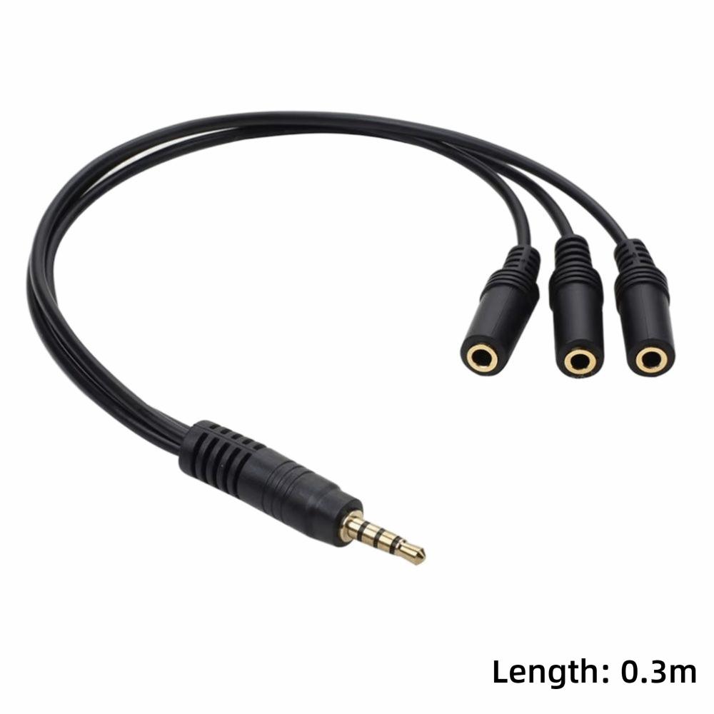 3.5mm Headset Splitter Cable Stereo 30cm Audio Jack Extender Male To Female 1 To 6/5/4/3 Port AUX Adapters Cord