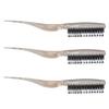 3pcs Rat Tail Brush Combs 3 Rows Nylon Brush Hair Teasing Styling Brush for Hair Parting Glitter  Gold