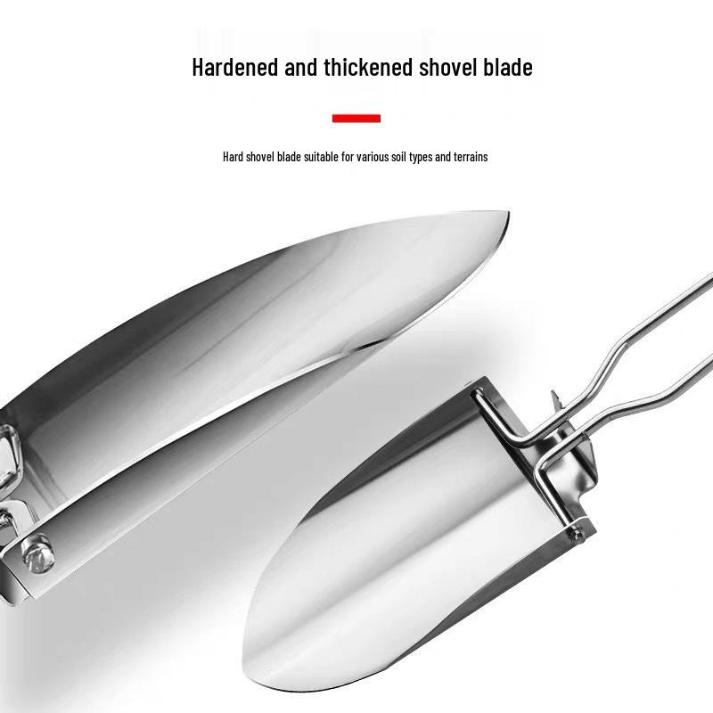Folding Stainless Steel Garden Shovel for Worms, Mud, and Sand