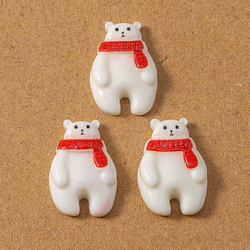 10pcs Resin Christmas Elk Santa Claus Flat Back Cabochon Scrapbook for Jewelry Making DIY Hairpin Brooch Accessories Supplies